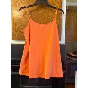 Faded Glory Womens 1X 16W Coral Orange Cami Spaghetti Strap Tank Top XFGW15053SO
